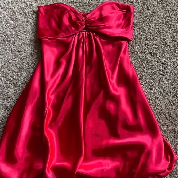 Juniors 5/6 Red Strapless Dress - Picture 1 of 5